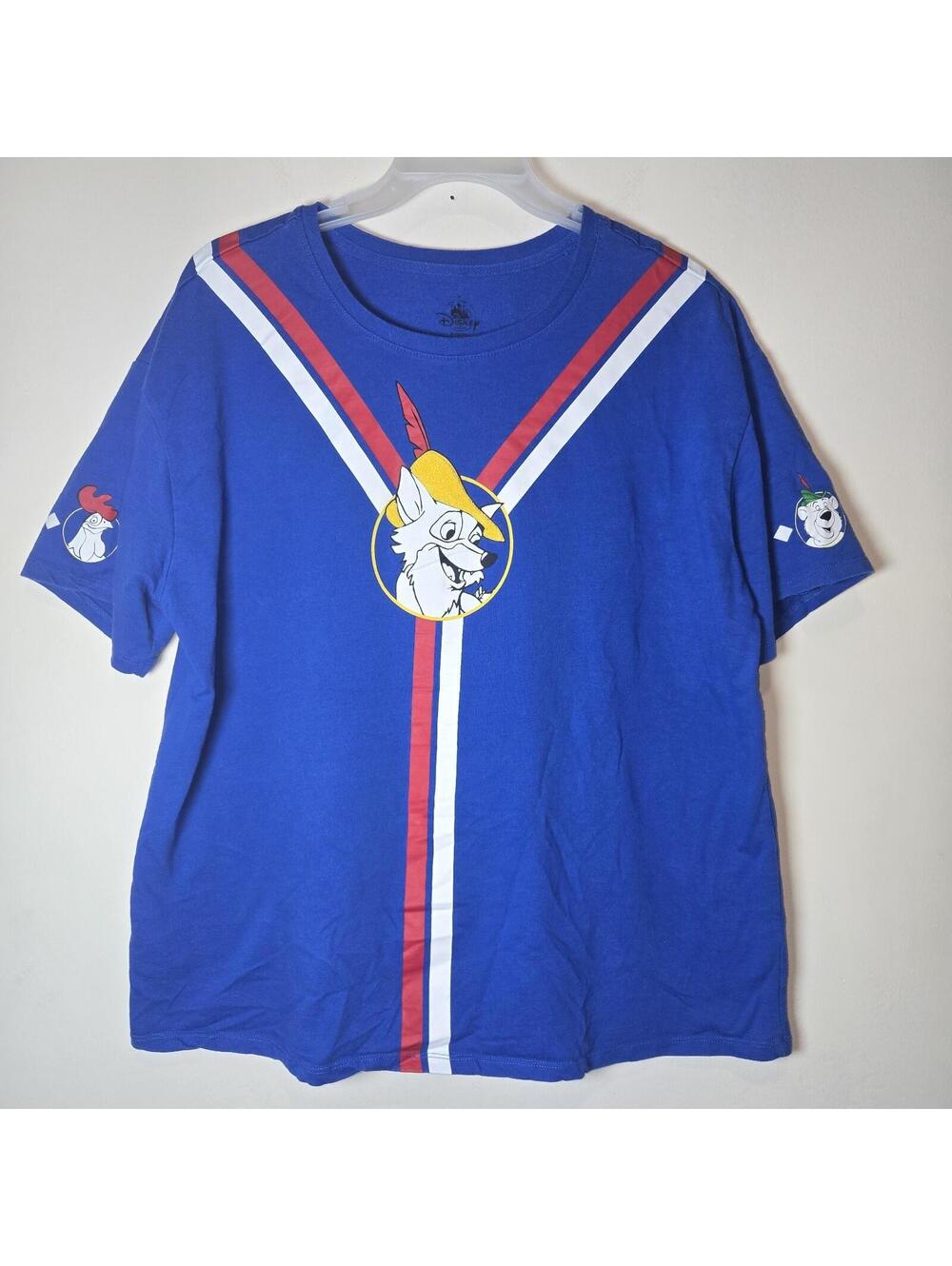 Disney Parks Robin Hood "Oo-De-Lally" Character Graphic Blue T-Shirt Size 1X